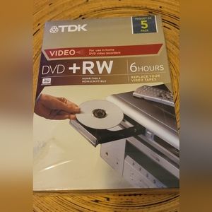 * TDK DVD-RW 2X 4.7GB | 5 Pack Rewriteable DVD | NWT